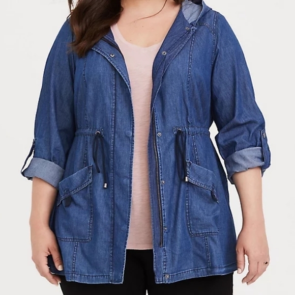 Torrid Medium Wash Denim Anorak Jacket - Picture 1 of 5